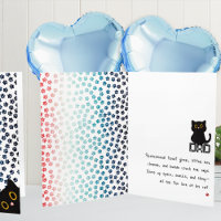 Red White and Blue Paws Funny Black Cat Dad