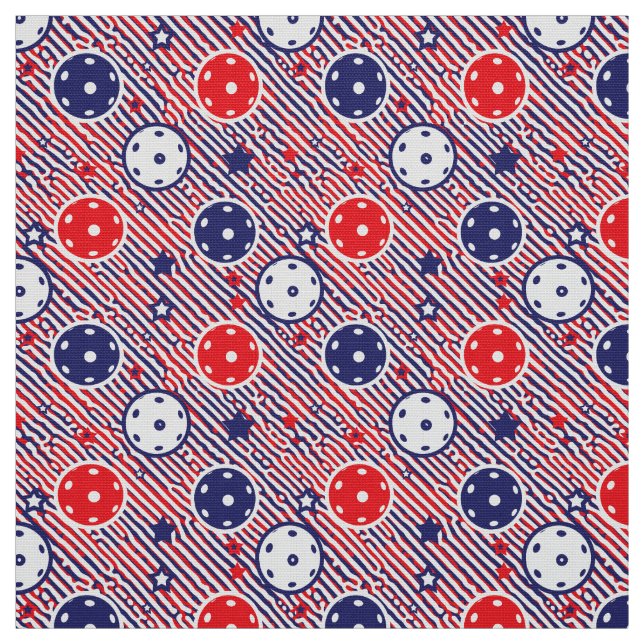 Red, white and blue pickleballs fabric (Swatch)