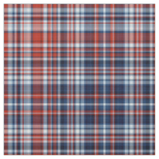 Red White and Blue Plaid Fabric