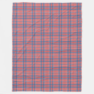 Red White and Blue Plaid Fleece Blanket