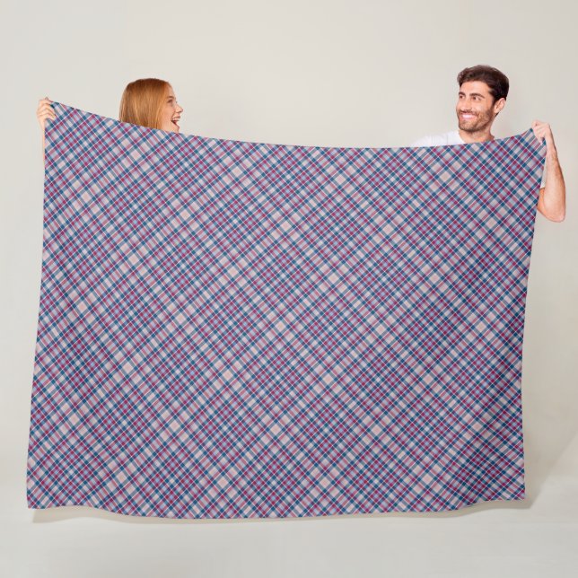 Red White and Blue Plaid Fleece Blanket (In Situ)