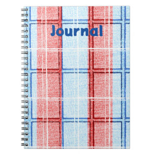 Red, White and Blue Plaid Journal Notebook