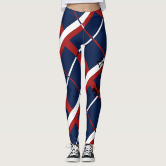 Red White and Blue Plaid Leggings