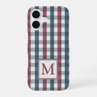 Red, white and blue plaid Monogram