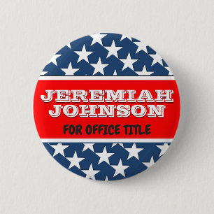 Red, White and Blue Political Button