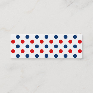 Red White and Blue Polka Dots Mini Business Card