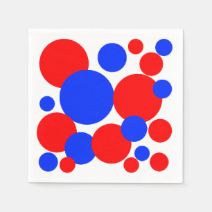 Red, White and Blue Polka Dots Napkin
