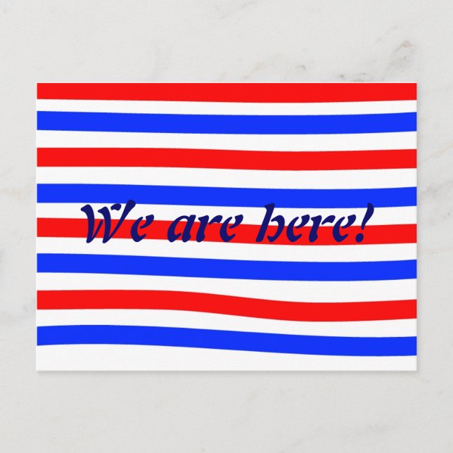 Red white and blue postcard (Front)