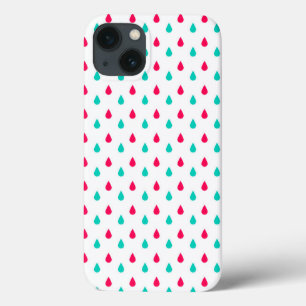 Red White and Blue Raindrop Design iPhone 13 Case