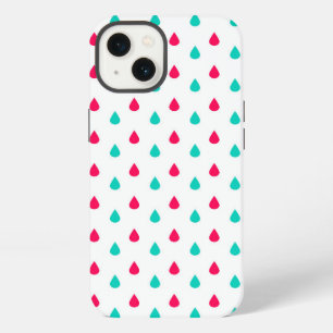 Red White and Blue Raindrop Design iPhone 13 Case