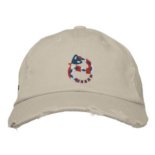 Red White and Blue Rattler Embroidered Hat