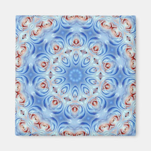 red white and blue roses abstract magnet