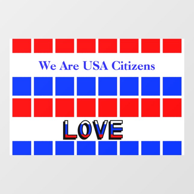 Red, White and Blue Row of Squares (Sheet)