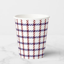 Red, White, and Blue Rustic Farmhouse Plaid Paper