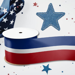 Red White and Blue Satin Ribbon