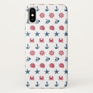 Red White And Blue Sea Symbol Pattern Case-Mate iPhone Case