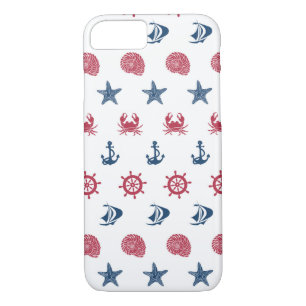 Red White And Blue Sea Symbol Pattern Case-Mate iPhone Case