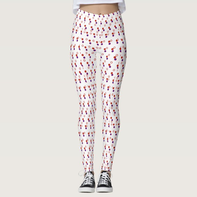Red White and Blue Small Spotted Leggings (Front)