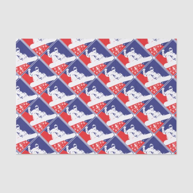 Red-White-and-Blue-Snow-Boa Tissue Paper (Front)