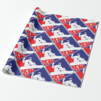 Red-White-and-Blue-Snow-Boa Wrapping Paper