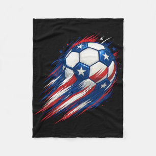 Red White And Blue Soccer Ll Patriotic Fourth Of J Fleece Blanket