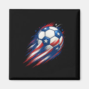 Red White And Blue Soccer Ll Patriotic Fourth Of J Magnet