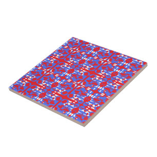 Red white and blue spheres tile
