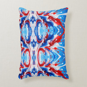 Red White and Blue Splash Blanket Decorative Cushion
