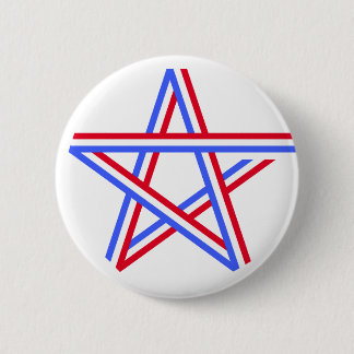 Red, White and Blue Star 6 Cm Round Badge
