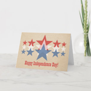 Red, White and Blue Star Cascade July 4th Greeting Card
