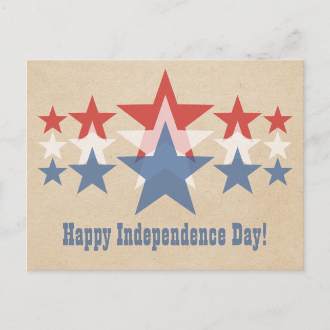 Red, White and Blue Star Cascade July 4th Postcard (Front)