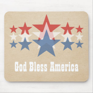 Red, White and Blue Star Cascade Mousepad
