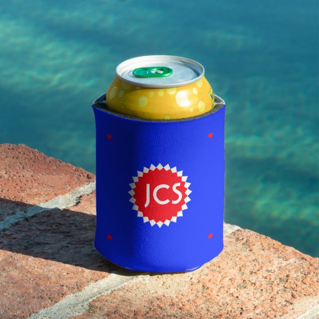 Red, White and Blue Starburst Monogram Can Cooler (In Situ Pool)