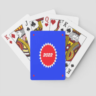 Red, White and Blue Starburst Monogram Playing Cards