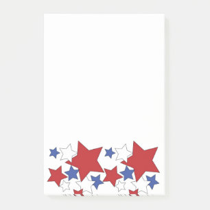 Red, White and Blue stars 4x6 post-it notes