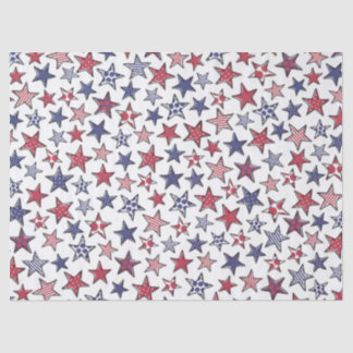 Red White and Blue Stars America Patriotic  Tissue Paper
