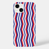 Red White and Blue Stars and Stripes Chevron
