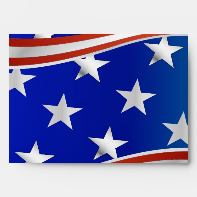 Red White and Blue Stars and Stripes Envelopes (Front)