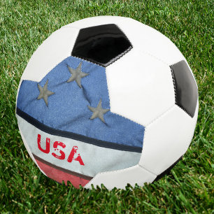 Red White and Blue Stars and Stripes Flag Soccer Ball
