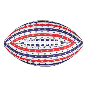 Red, White and Blue Stars and Stripes Football