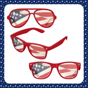 Red White and Blue Stars and Stripes Kids Sunglasses