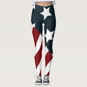 red white and blue stars and stripes leggings