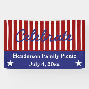 Red White and Blue Stars and Stripes Personalised Banner