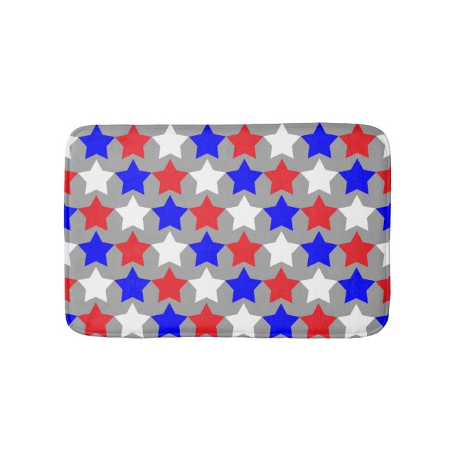 Red white and blue stars bath mat (Front)