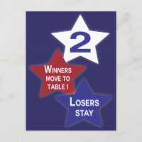 Red, White and Blue Stars Bunco Table Card #2