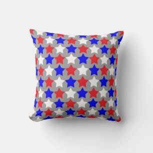 Red white and blue stars cushion