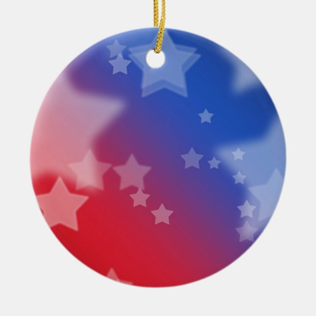 Red White and Blue Stars Ornament (Front)