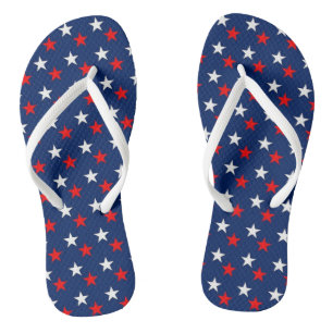 Red White And Blue Stars Pair of Flip Flops