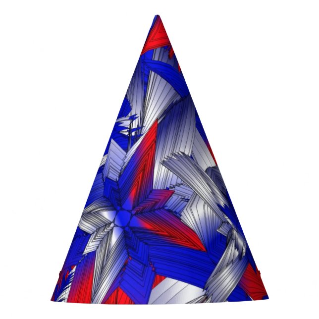 Red White and Blue Stars Party Hat (Front)