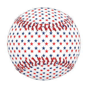 red, white and blue stars patriotic baseball